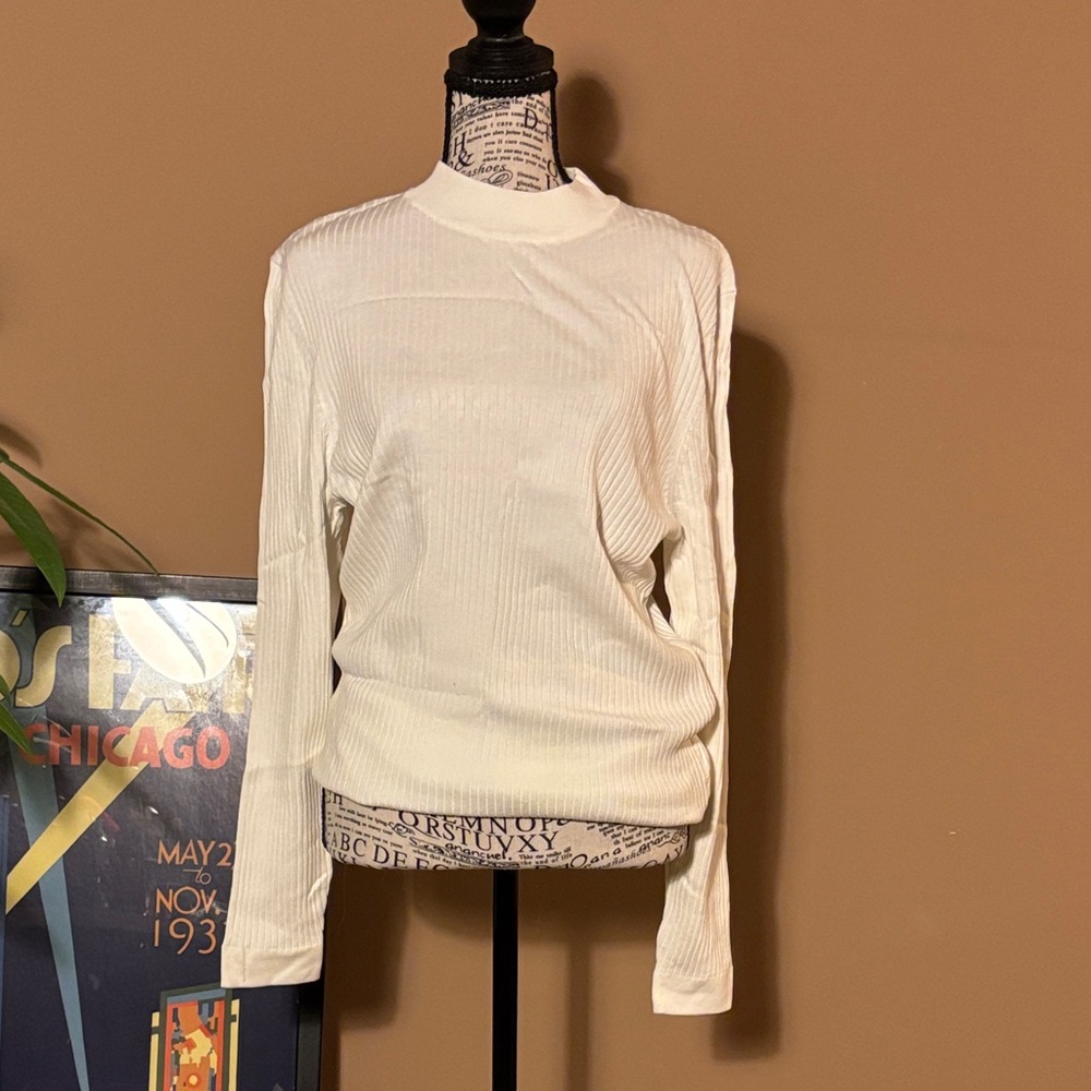 Zara Cream Ribbed Knit Top